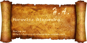 Horovicz Alexandra névjegykártya